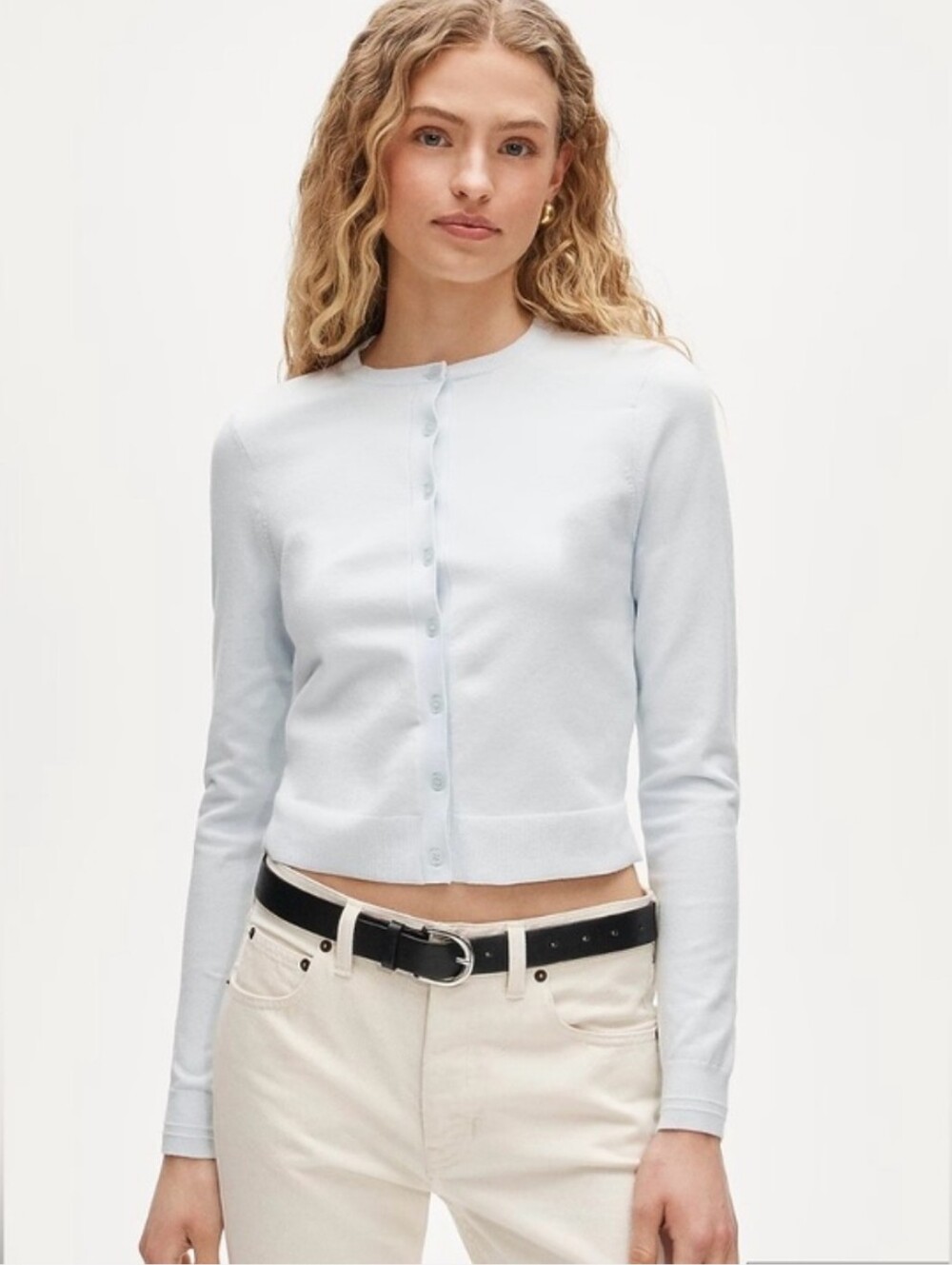 J Crew Jackie cardigan in premium ultrafine cotton$128 CJ755 Ice Blue